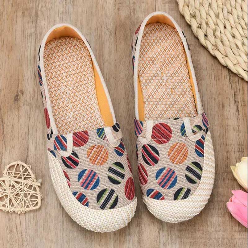 Cloth Shoes Women's Linen Retro Ethnic Style Flat Non-slip Breathable Lazy Shoes