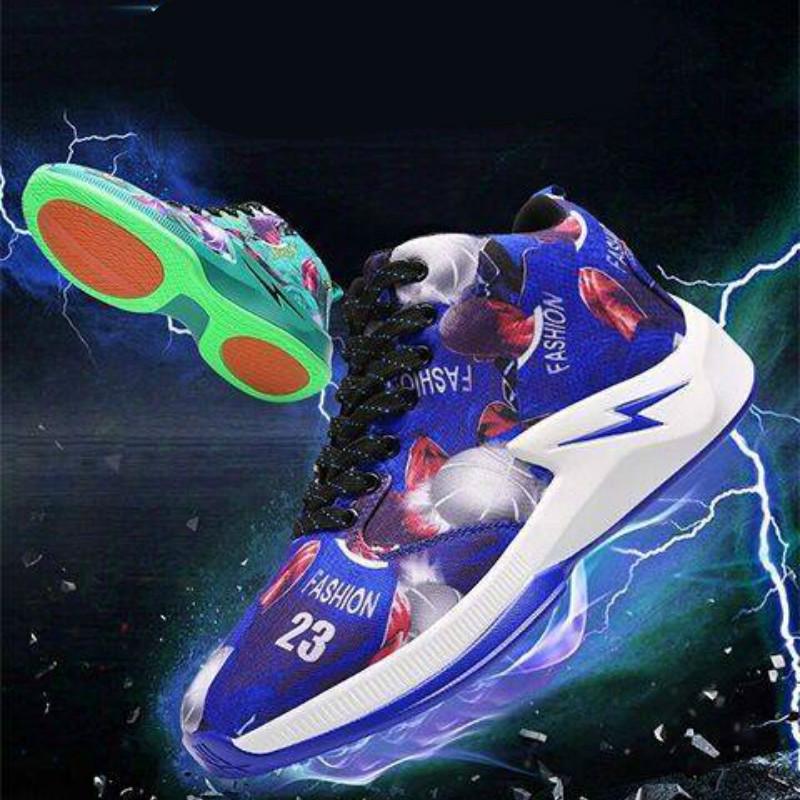 Middle help men's basketball shoes large size outdoor brand sports shoes purple red basketball shoes