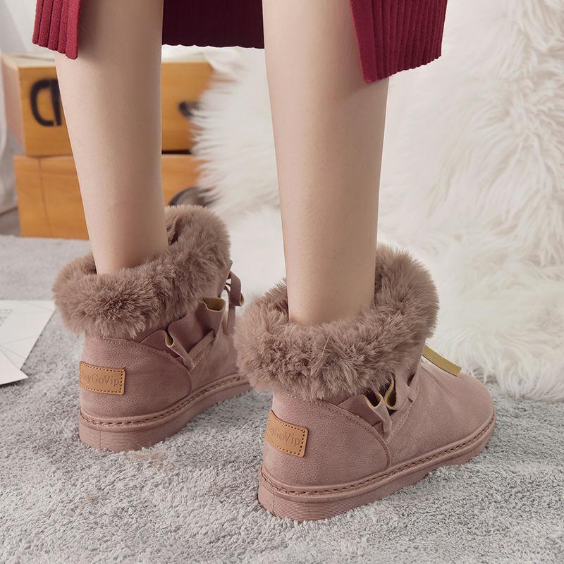Snow Boots Women's Shoes Short Tube Plus Velvet Thick Bread Cotton Shoes Non-slip Winter Boots