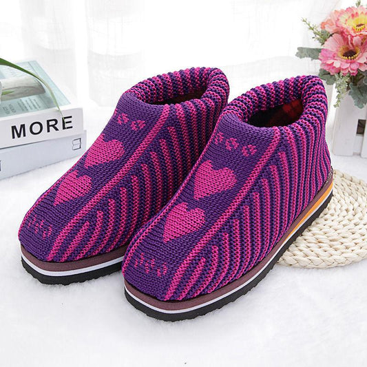Wool Shoes Women's Pure Handmade Wool Woven Home Winter Rubber Sole Adult Finished Package Heel Thick Warm Shoes