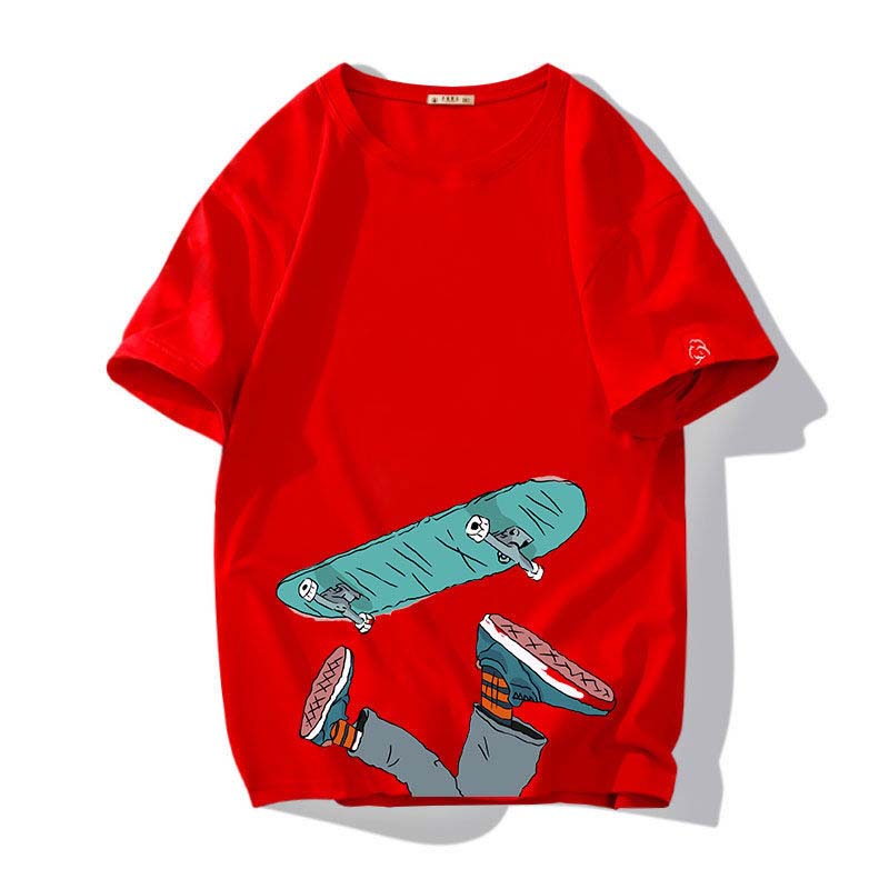 100% Cotton T-shirt Men's Short-sleeved Summer Clothes Trend Youth T-shirt