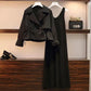 Suit Women Autumn Short Windbreaker Women's Jacket Plus Size Women's Slimming Vest Skirt Two-piece Suit