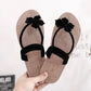 Summer Espadrille Flowers Flip Flops Women Flat-bottomed Cute Flip-flops Beach Sandals and Slippers Outer Wear Fashionable Beach Sandals Women