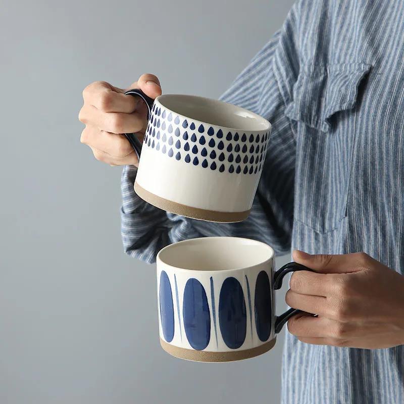 Hand-painted Breakfast Cup Oatmeal European Cute Yogurt Cup Home Net Red Milk Cup Large Capacity Cereal Mug