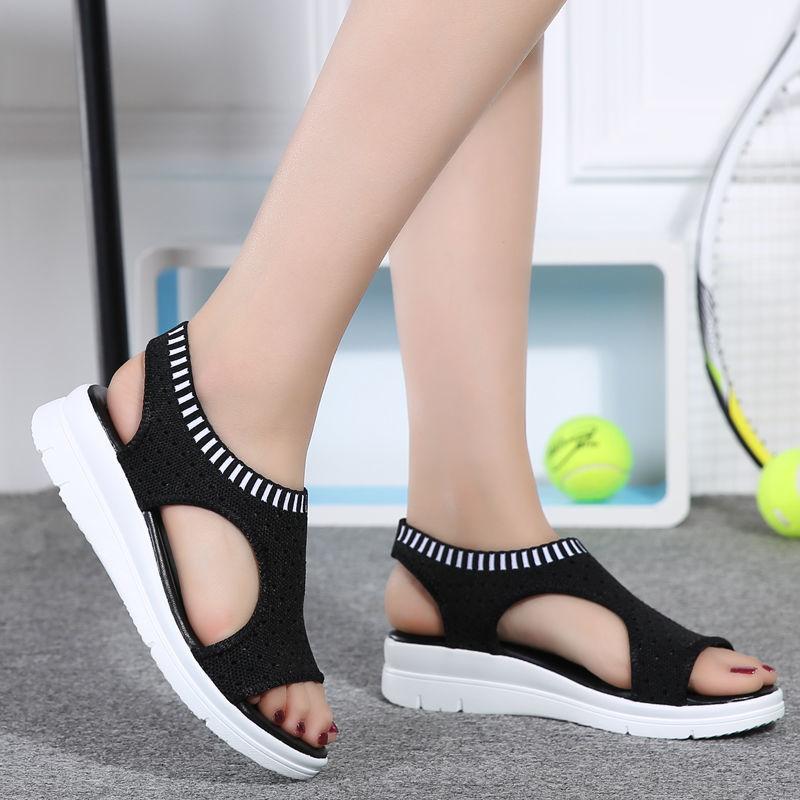 Summer Womens Sandals Platform Breathable Peep Shoes Comfortable Shopping Walking Shoes