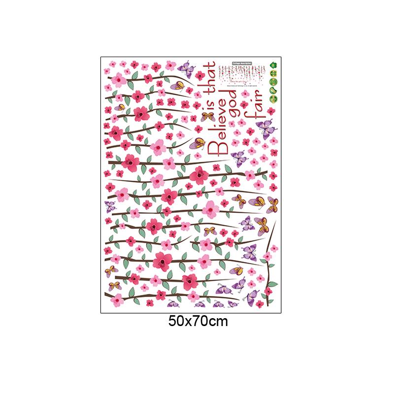 [sticker ]Romantic Flower Vine Wall Stickers Home Decor Living Room Bedroom Kitchen Kids Room Art D