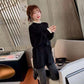 Autumn and Winter Korean Mid-length Red Knitted Sweater Women's Waist Lace Fake Two-piece Blouse