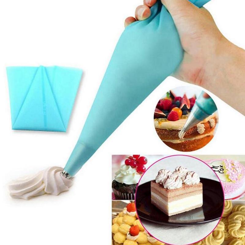8Pcs/Set Silicone Pastry Bag Cream Nozzles Kitchen Bakery Cake Icing Piping Cream Cake Decorating Tools Reusable Bags Nozzle Set