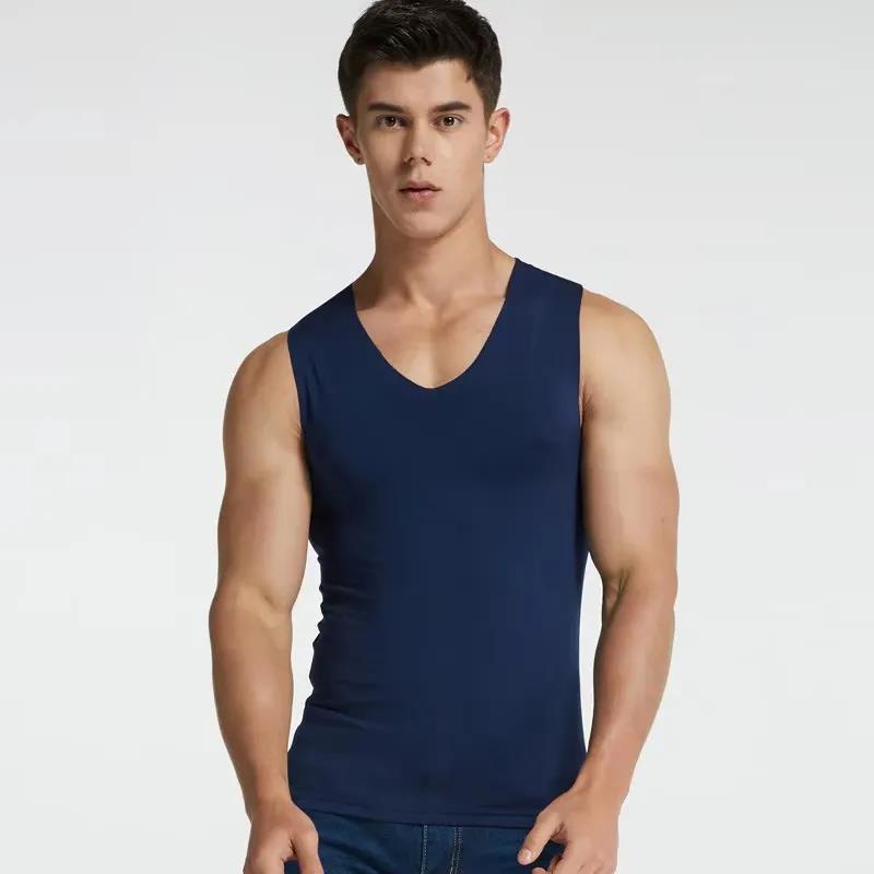 Ice Silk Vest Men's Summer New Thin Trend Seamless Sleeveless Outer Wear Base Fitness Youth Vest