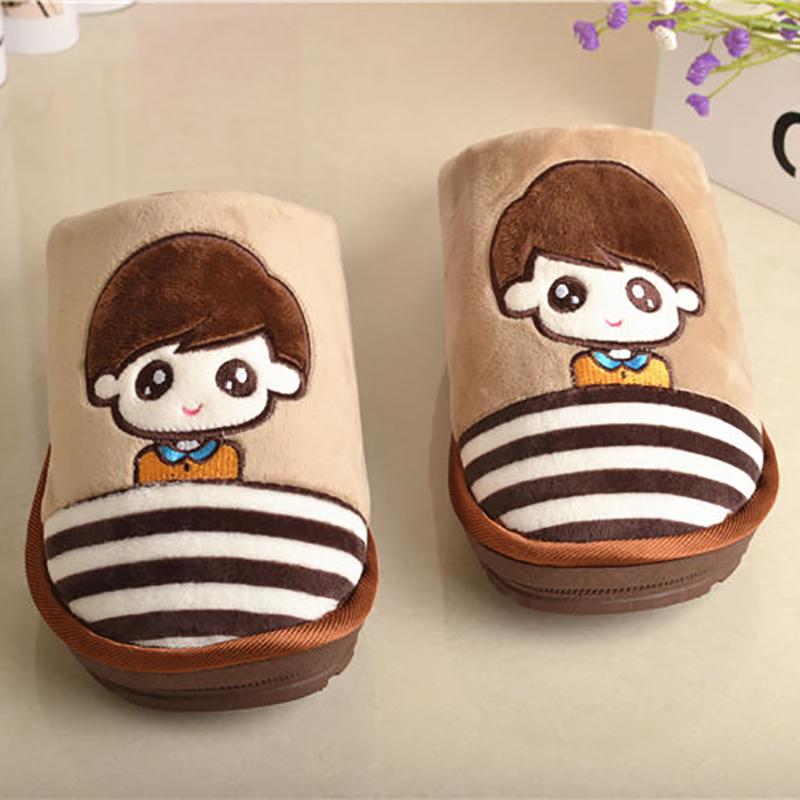 Winter Thicken Plus Velvet Home Cotton Slippers Non-slip Warm Shoes