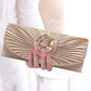 Ladies Elegance Luxury Clutch Bag Shoulder Bag Pleated Satin Wedding Evening Banquet