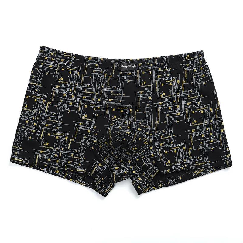 Men's Underwear Cotton Flat Angle Shorts Youth Printing Trend Sexy Loose Shorts