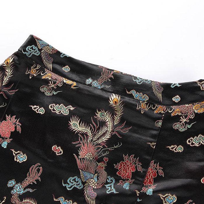 Pofulove Summer Women Chinese Style Split Skirt Anti-light Thin Student Bag Hip Skirts Mini Skirt