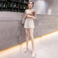 WTEMPO Zipper Suit Pants Shorts Women Spring and Summer High Waist Slimming Casual Loose A-line Wide-leg Pants