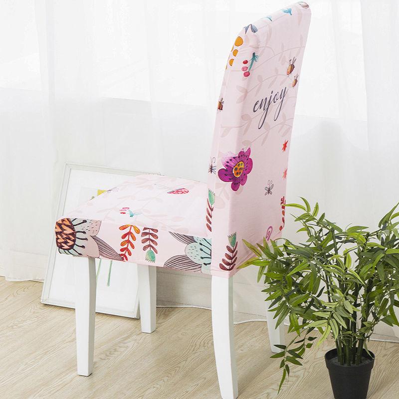 2/4/6pcs Cartoon Printing Dining Chair Cover Spandex Stretch Elastic Chair Cover for Wedding Dining Room Office Banquet