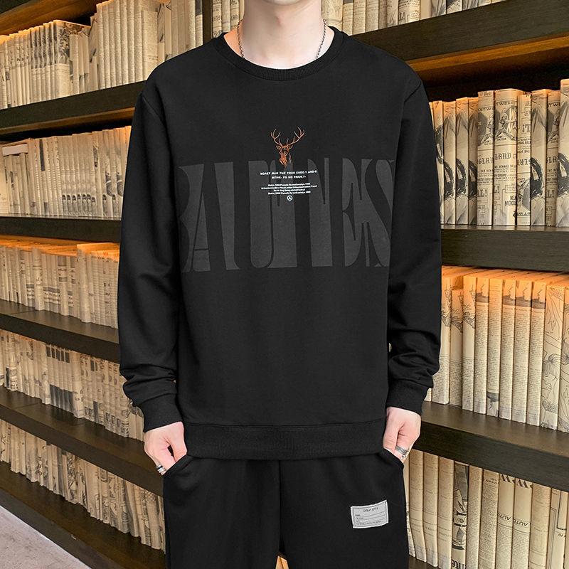 Spring and Autumn Sweater Men's Round Neck Long-sleeved T-shirt Young Students New Casual Jacket