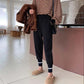Harem Pants Women's Autumn and Winter New Styles Plus Velvet Thick Woolen Trousers Beam Pants Radish Pants Loose and Thin Net Red Granny Pants