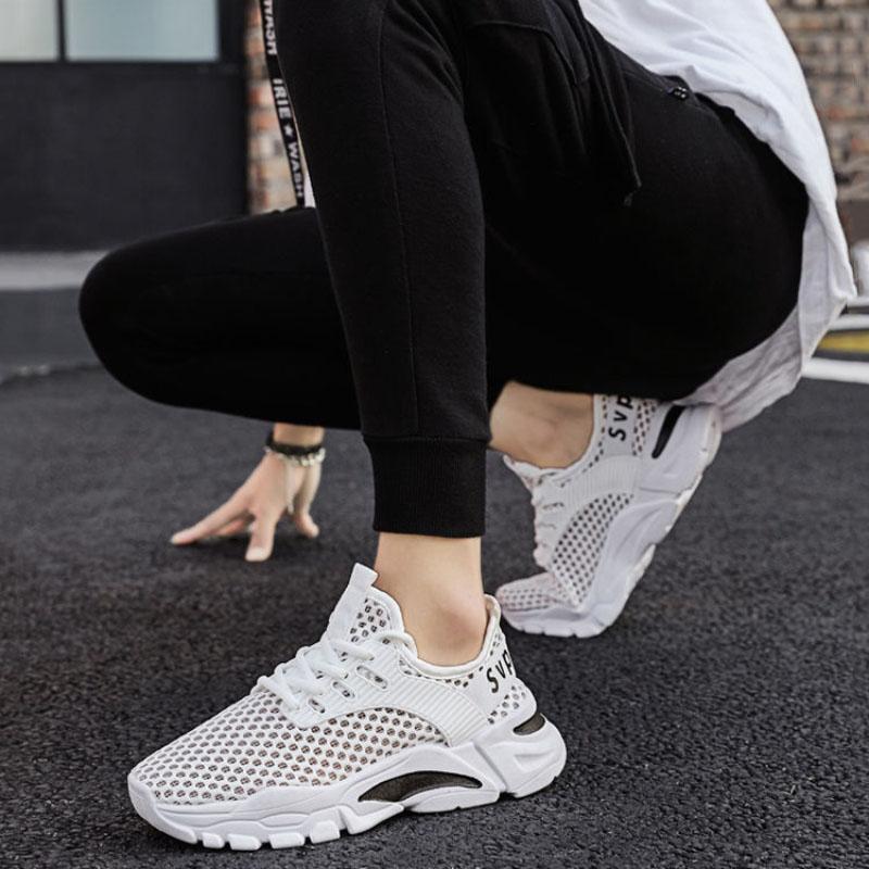 Summer Thin Sports Shoes Men's Breathable Mesh Surface Trend Casual All-match Light Running Shoes