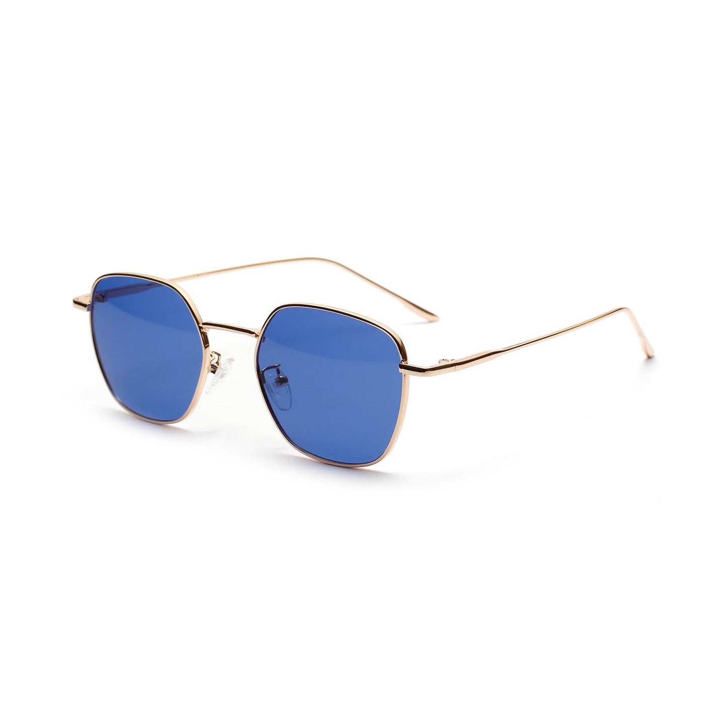 WTEMPO Small Box Marine Color Lens Metal Glasses Male Lady Square Sunglasses