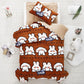 Children's Bed Set Autumn and Winter Double-sided Milk Velvet Three-piece Children Pillowcase Bed Sheet Duvet Cover Plus Velvet Soft Skin-friendly