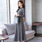 Women Vintage Front Button A-line Party Dress Long Sleeve Elegant Mini Dress Fashion Dress