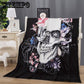 Flower skull beach towel blanket floral tassel tapestry yoga mat blanket