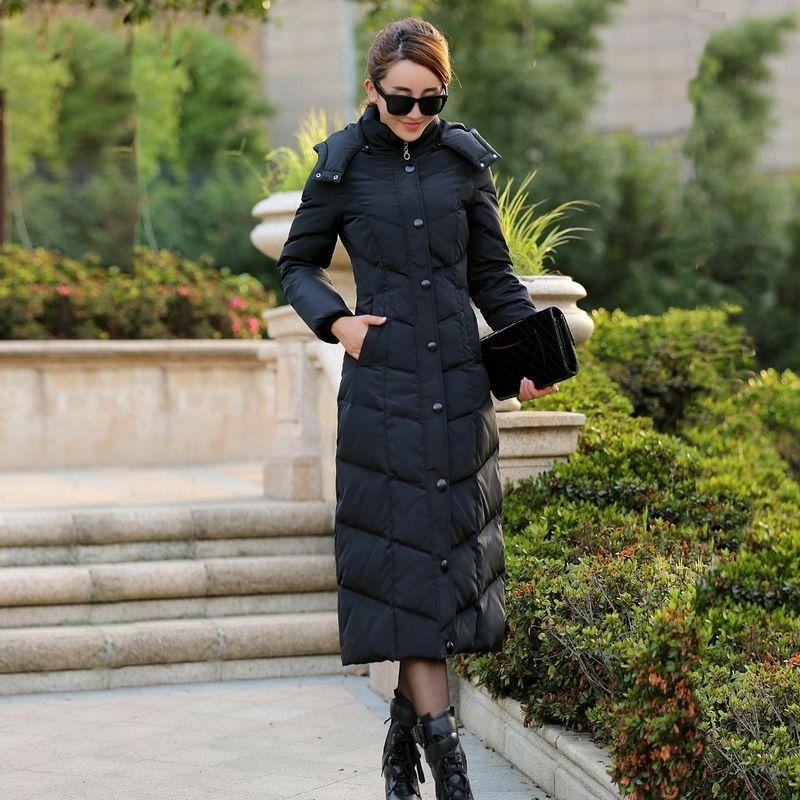 Winter Duck Down Jacket for Women Hooded Puffer Jacket  White Duck Down Coat Thick Warm Long Parkas Coat  Female Outwear