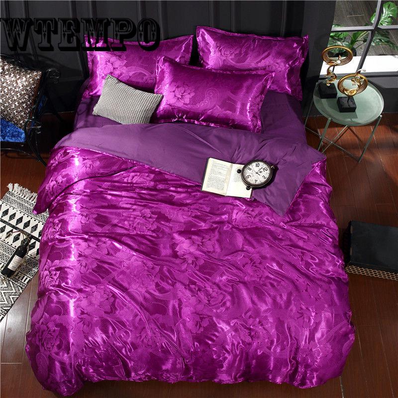 urope Palace Satin Bedding Set Luxury Jacquard Silk Cotton Duvet Cover Bed Sheet Pillowcases