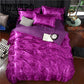 Luxury Wedding Bedding Set Embroidery Lace Duvet Cover Bed Sheet Pillowcases Queen size