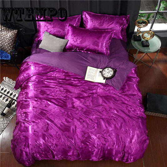 Luxury Wedding Bedding Set Embroidery Lace Duvet Cover Bed Sheet Pillowcases Queen size