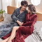 V-neck Cashmere Couple Bathrobes Men Pajamas Winter Warm Home Clothes Ladies Quick-drying Robe Coat Long