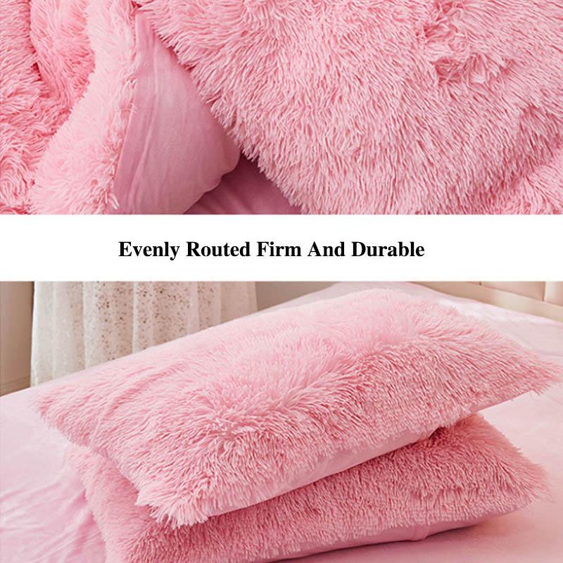 Coral Fleece Four-piece Set Mink Fleece Thick Flannel Double-sided Fleece Plush Quilt Cover Crystal Fleece Home Bedding Set