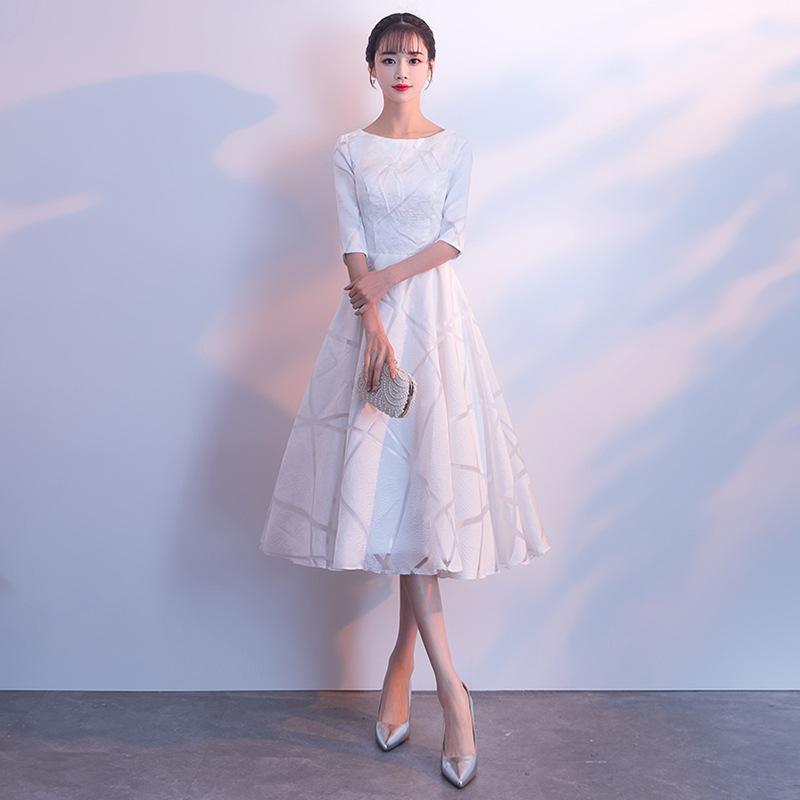 XS-3XL Bridal Wedding Dresses Women's Elegant Half Sleeve Slim Cocktail Evening Party Gowns