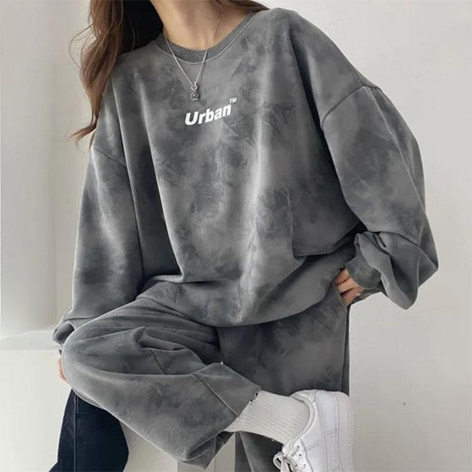 2PCS Women's Suits Long-sleeved Trousers Two-piece Spring and Autumn Casual Sportswear Couple Suits