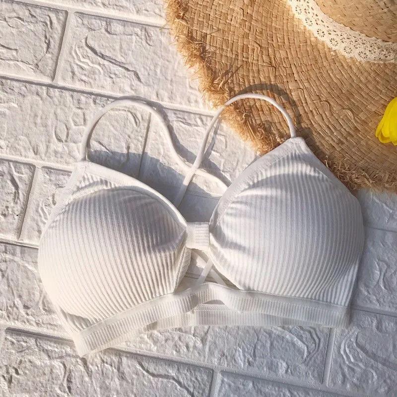 Over The Chest All Inclusive Bottoming Sexy Beautiful Back Wrapped Chest Non Steel Ring Anti Slip Sling Cross Style Fashion Hollow Out Bra