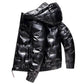 Winter Hooded Down Jacket Short Thick Warm Jacket Shiny Simple and Versatile Winter Clothes