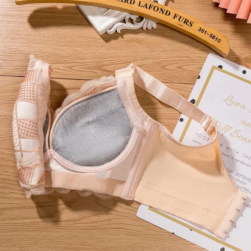 Sexy Lace No Steel Ring Gathering Anti-sagging Receiving Side Breast Adjustable Upper Support Women's Underwear Bra
