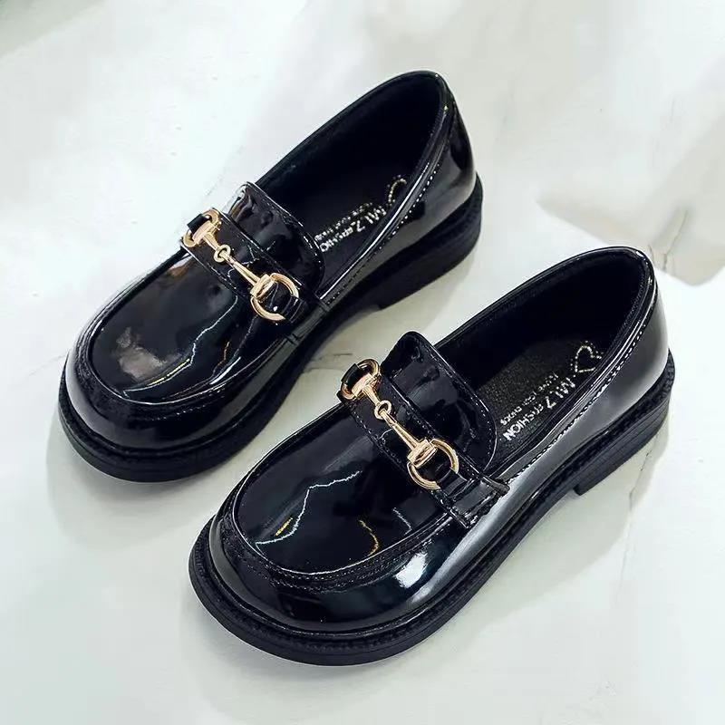 Children Elegant Princess Leather Casual Shoes Kids Girls Wedding Dress Party Solid Color Shoes for Girls