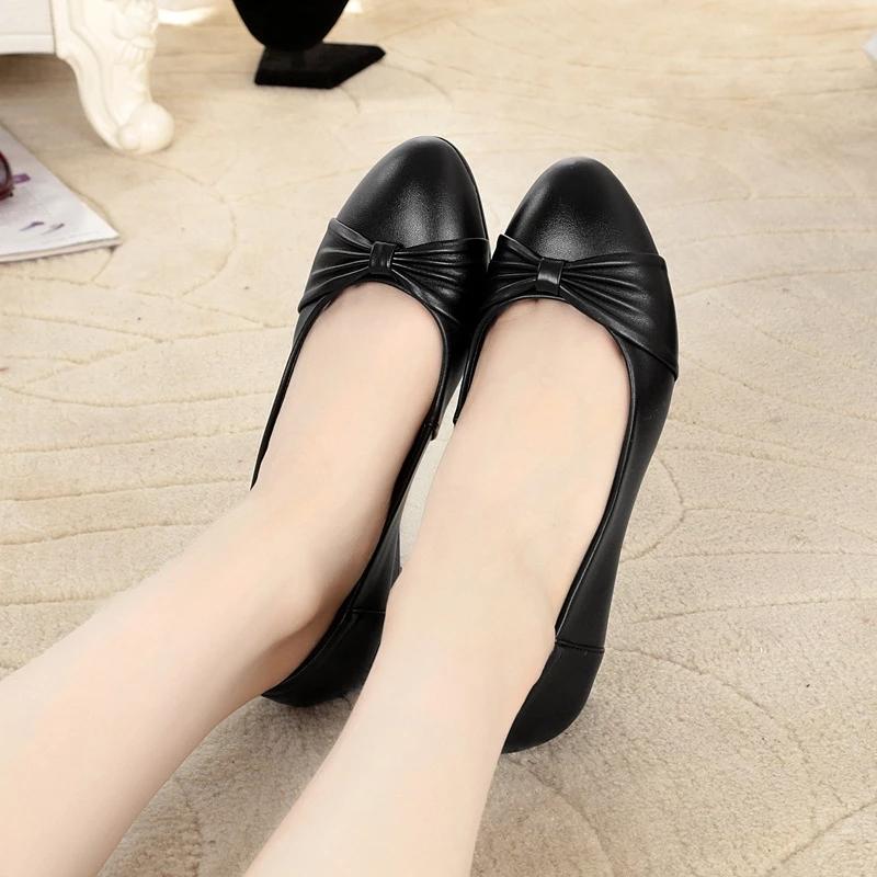Office Shoes Women Wedges Heels Patent Leather Black Shoes Work Ladies Shoes Fashion Designer Elegant Slip on Zapatos