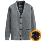 Can't Afford The Ball Winter Men's Plus Velvet Knitted Button Cardigan Sweater Warm Jacket