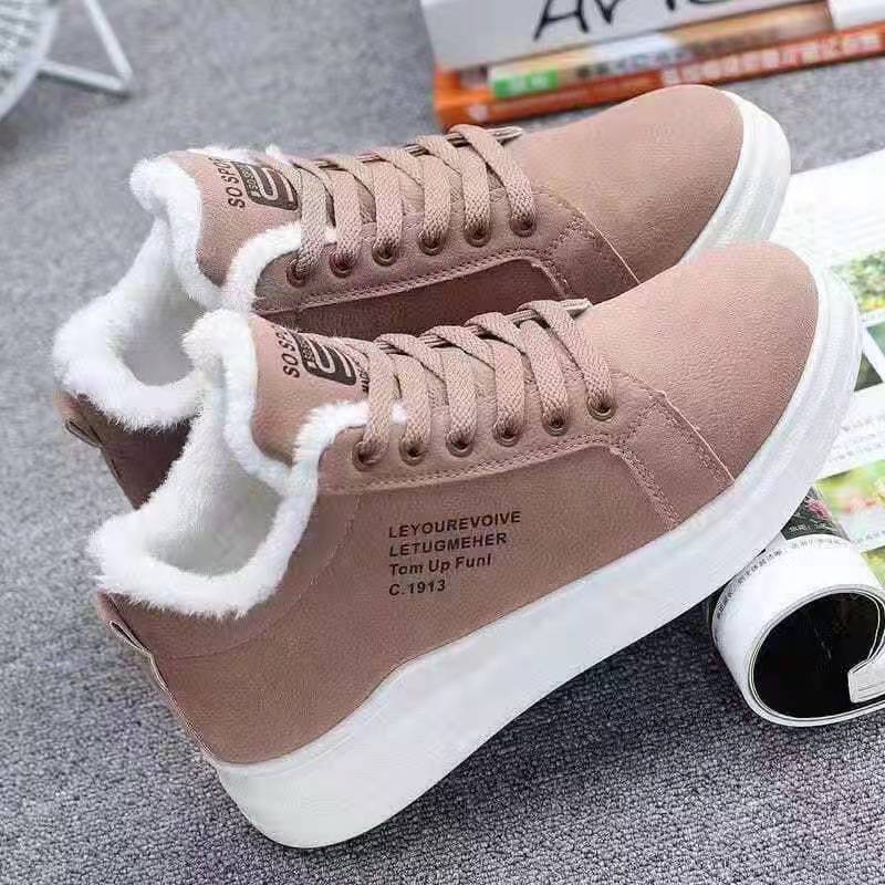 Cotton Shoes Women Plus Cashmere Sports Winter Korean Students Warm Big Cotton All-match Board Shoes Casual Winter Shoes