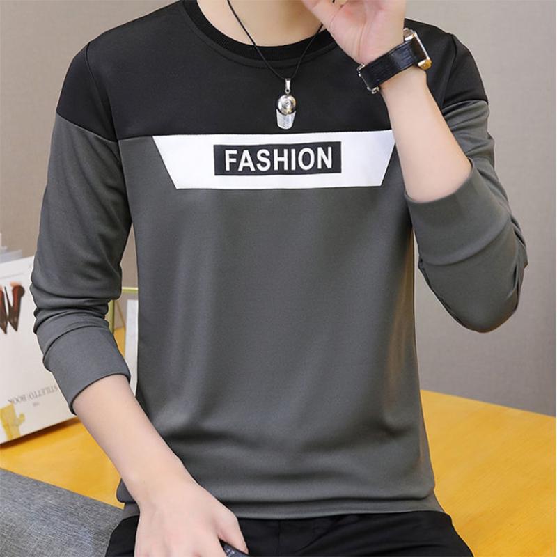 Men's Sweater Casual Long-sleeved Loose Round Neck Bottoming Sweatshirts Youth Sweater Trend Printing Autumn Clothes