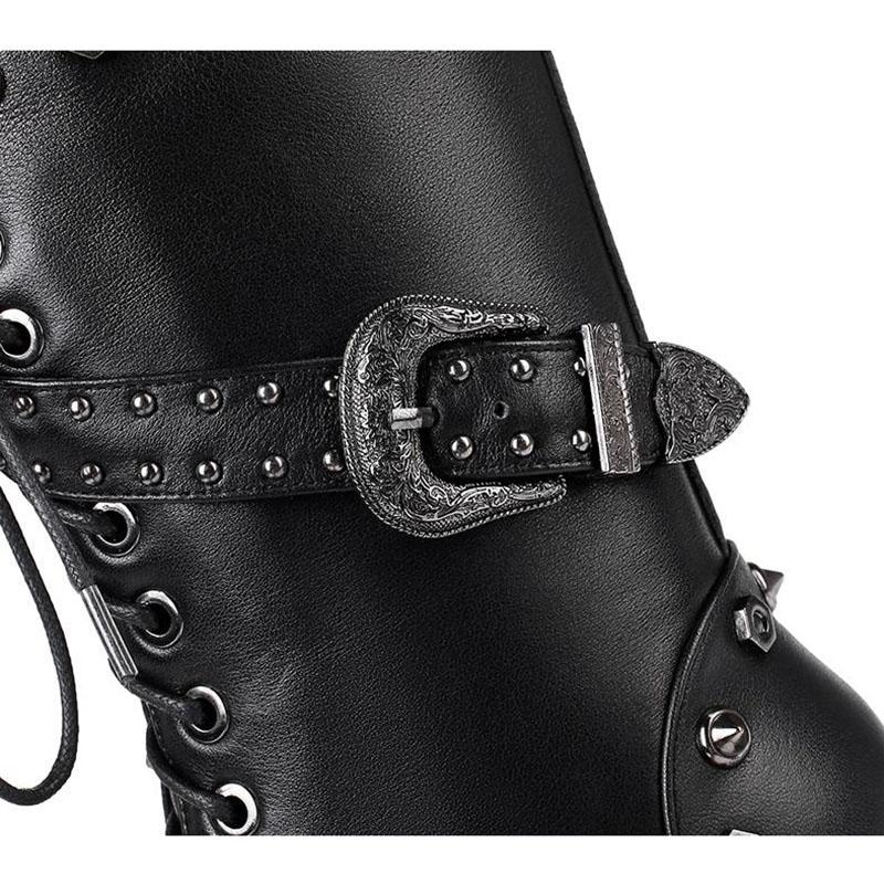 Spring and Autumn Martin Boots Women British Style Rivet Boots Motorcycle Boots Military Boots Single Boots