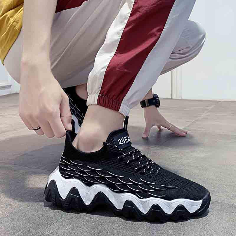 Plus Size 39-44 Fashion Summer Men Sneakers Low-top Mesh Running Basketball Shoes Outdoor Non-slip Shockproof Shoes