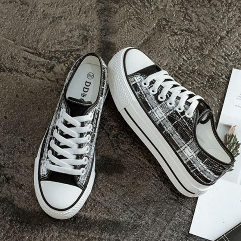 Harajuku Style White Shoes Women All-match Spring Canvas Shoes Women's Shoes Casual Light Shoes Women