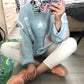 Women's Sweet Star Month Age Print Pullover Sweater Loose Plus Size Knitted Sweater Top Bottoming/outwear