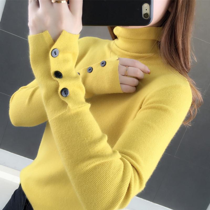 Autumn Slim Long-sleeved High-neck Knitted Bottoming Shirt Women's Tight-fitting Sweater Women's Inner Wear Autumn and Winter Trend