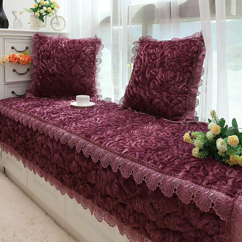 Thick Plush Bay Window Mat Modern Minimalist Non-slip Bedroom Tatami Balcony Mat Window Bench Mat
