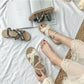 Summer Sandals Women's Soft-soled Korean Style Inner  Outer Wear Students All-match Flat-soled Roman Shoes