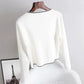 Color-blocking Long-sleeved Knitted Sweater Women's Suit Collar Pocket Shirt Temperament Age-reducing Cardigan